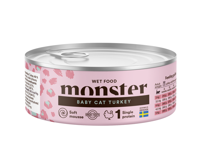Monster Cat Baby Mousse Turkey Can 100 g