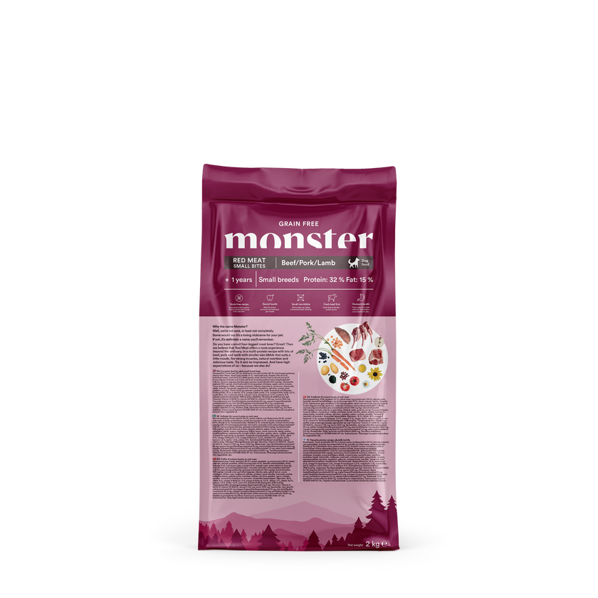 Monster Dog Grain Free Adult Red Meat Small Bites