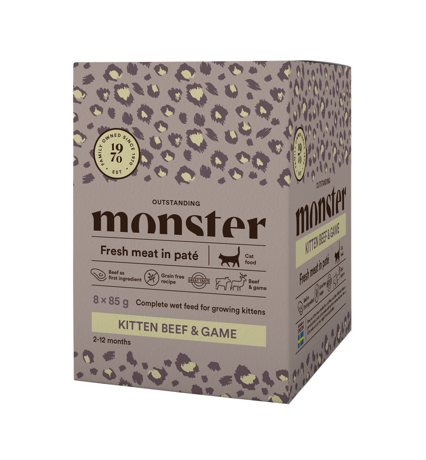 Monster Cat Pouches Kitten Beef & Game - Portionspåsar