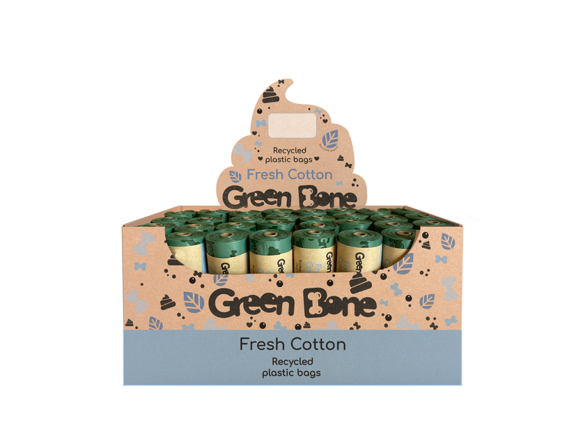 Green Bone Refill Fresh Cotton Hundbajspåsar