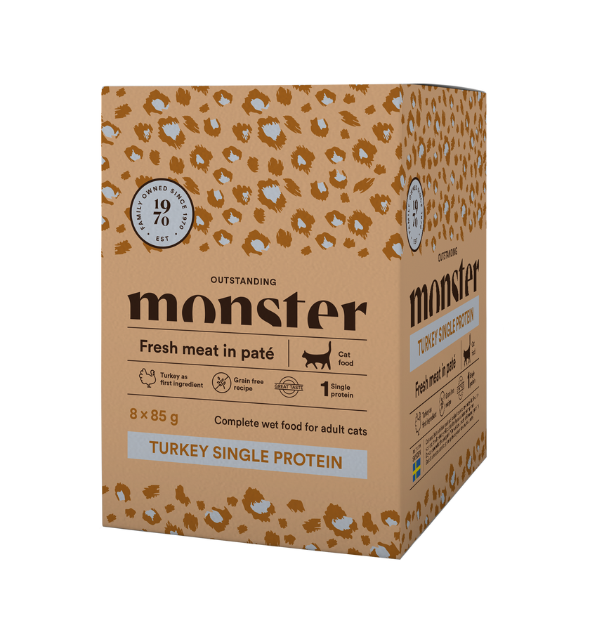 Monster Cat Pouches Adult Turkey - Portionspåsar