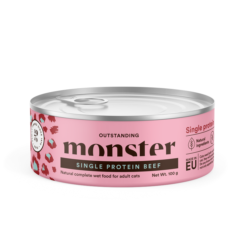 Monster Cat Adult Single Protein Beef Can 100 g, 200 g