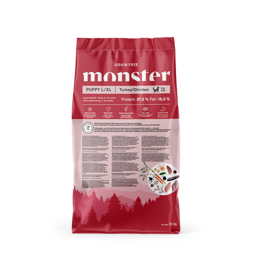 Monster Grain Free Puppy L/XL Chicken/Turkey