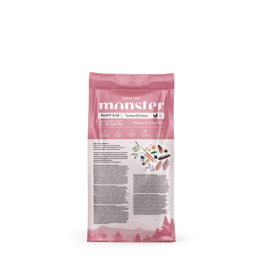 Monster Grain Free Puppy S/M Chicken/Turkey