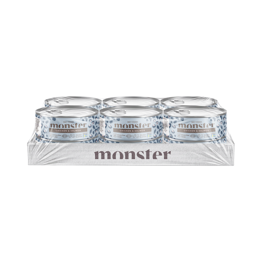 Monster Cat Adult Multi Protein Chicken & Salmon Can 100 g
