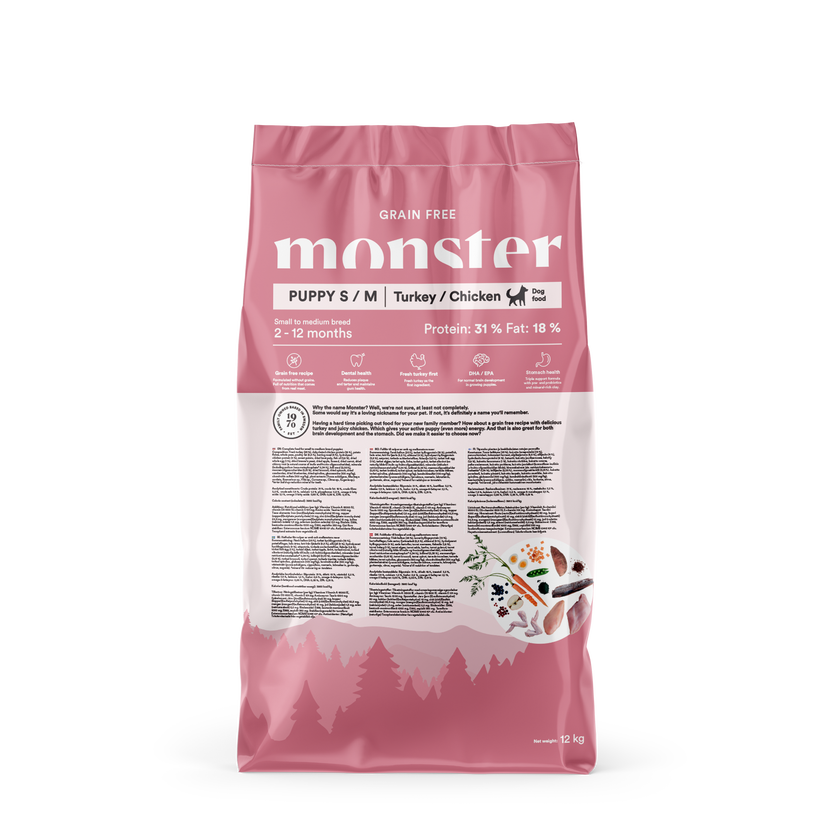 Monster Grain Free Puppy S/M Chicken/Turkey