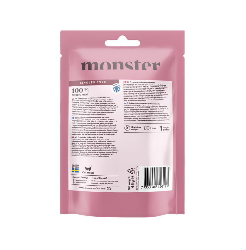 Monster Cat Freeze Dried Treats Singles Pork