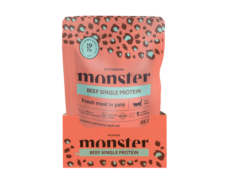 Monster Cat Pouches Adult Beef - Portionspåsar