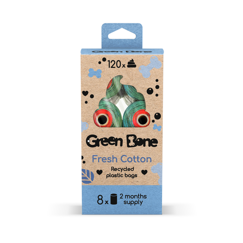 Green Bone Refill Fresh Cotton Hundbajspåsar
