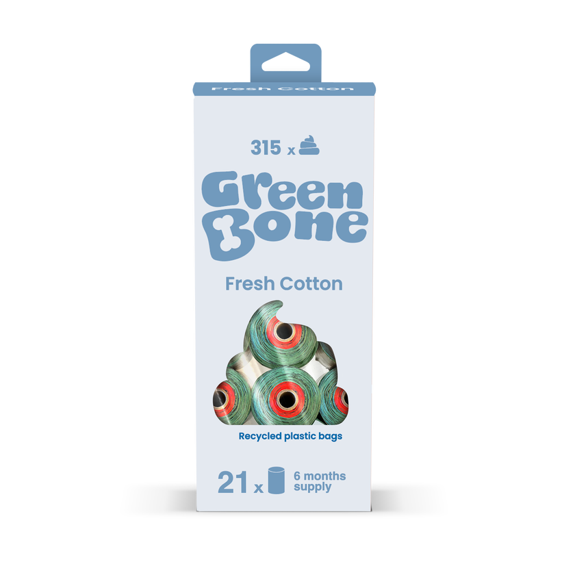Green Bone Refill Fresh Cotton Hundbajspåsar