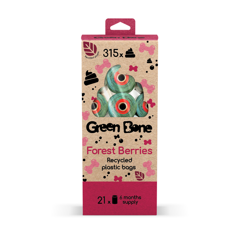 Green Bone Refill Forest Berries Hundbajspåsar