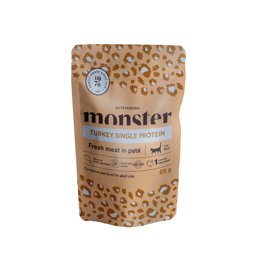 Monster Cat Pouches Adult Turkey - Portionspåsar