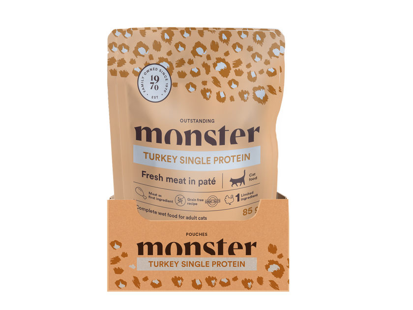 Monster Cat Pouches Adult Turkey - Portionspåsar