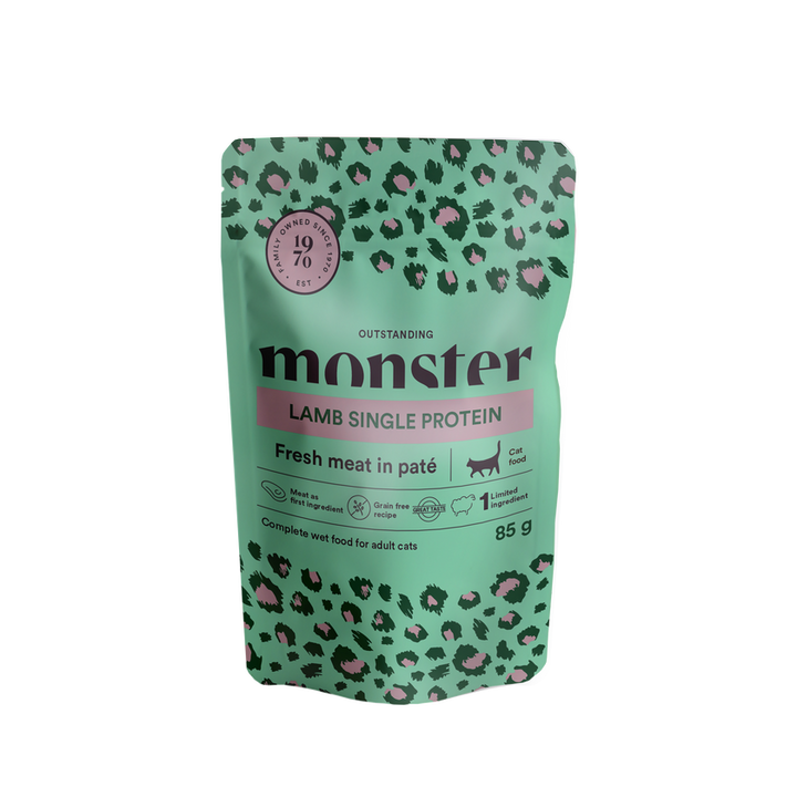 Monster Cat Pouches Adult Lamb - Portionspåsar