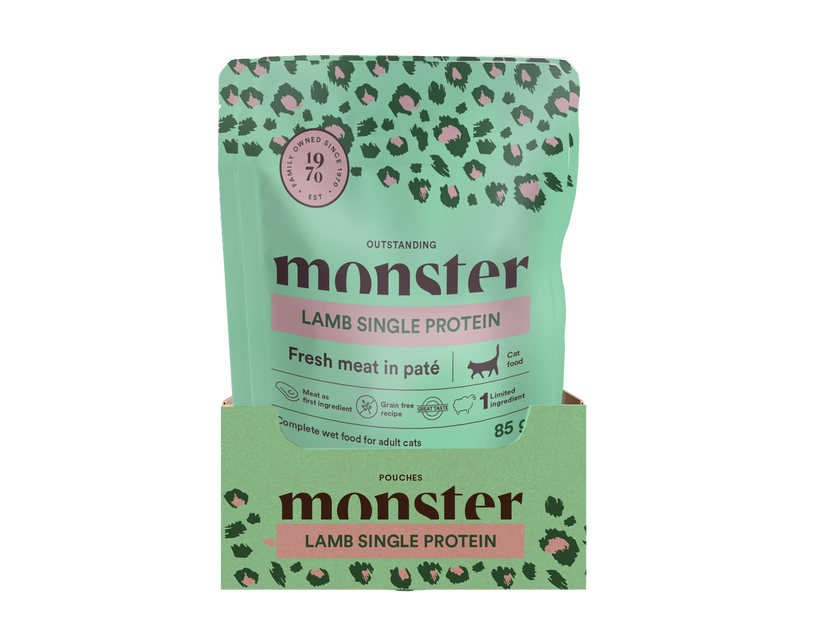 Monster Cat Pouches Adult Lamb - Portionspåsar